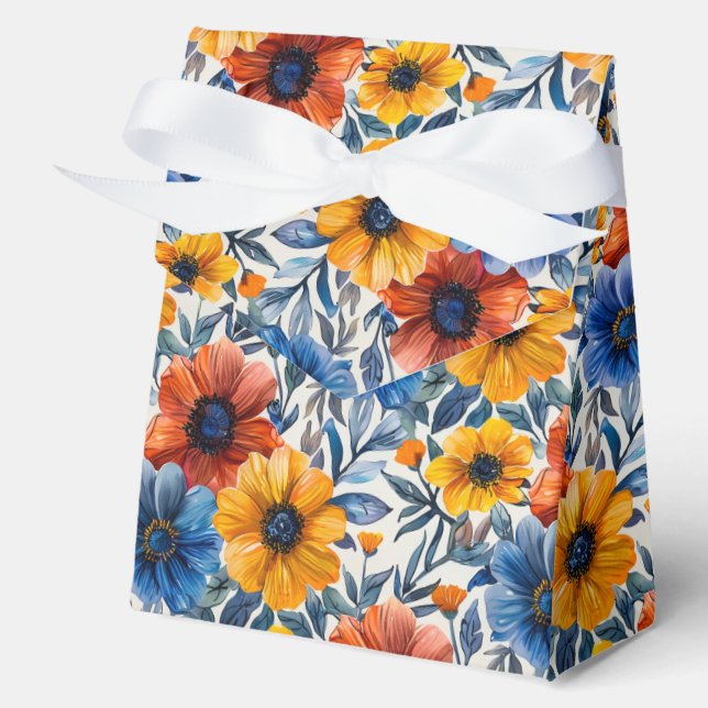 Caja Para Regalos Patrón retro de moda rústica floral (Anverso)