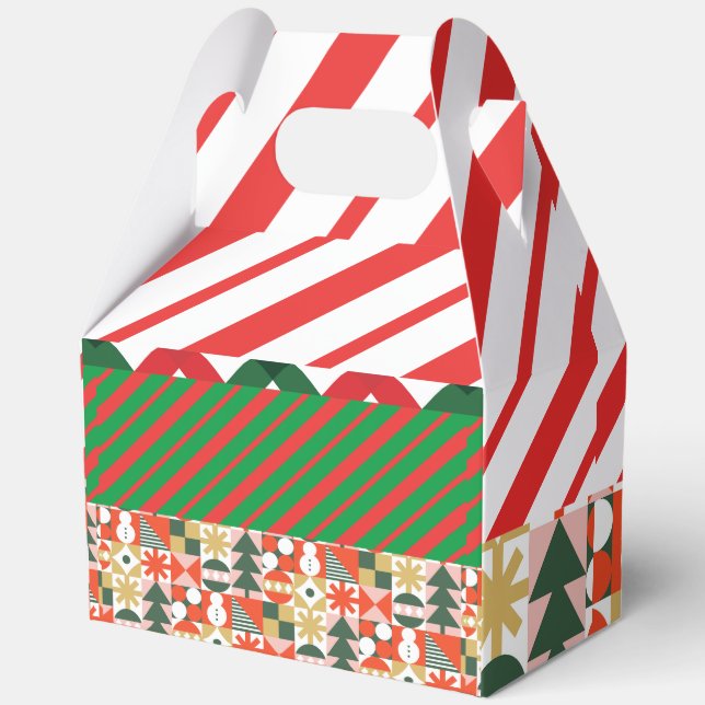 Caja Para Regalos Patrón retro de navidades (Anverso)