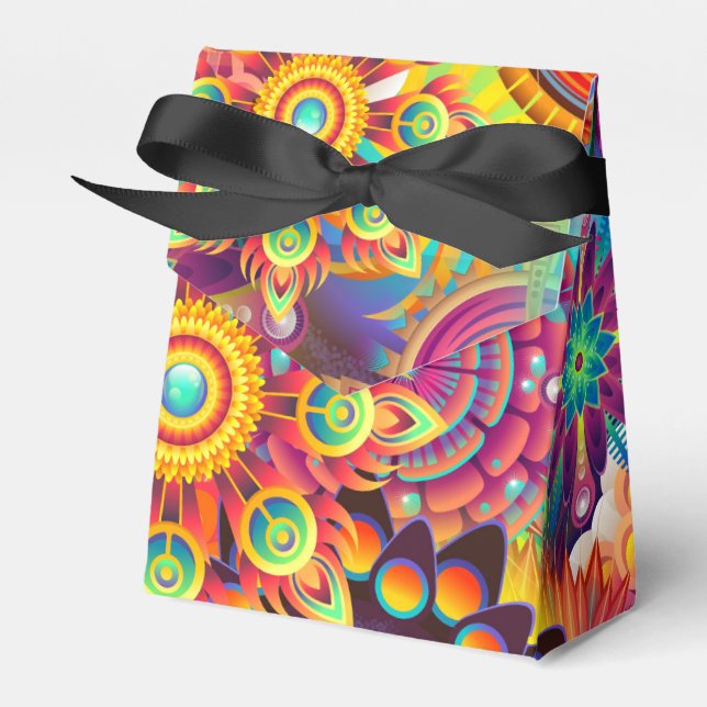 Caja Para Regalos Patrón retro falso Resumen Boho (Front Side)