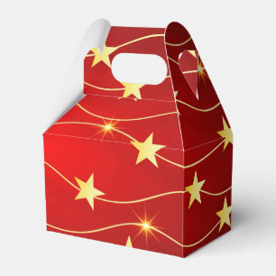 Caja Para Regalos Patrón rojo de rubí adorado por estrella