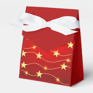 Caja Para Regalos Patrón rojo de rubí adorado por estrella