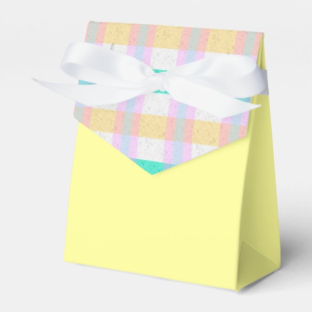 Caja Para Regalos Patrón rosa amarillo azul turquesa morado de plást (Front Side)