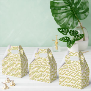 Caja Para Regalos Patrón Sayagata, japonés, oro y blanco