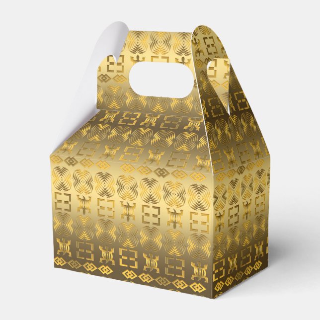 Caja Para Regalos Patrón tribal étnico africano. Símbolos Adinkra. (Front Side)