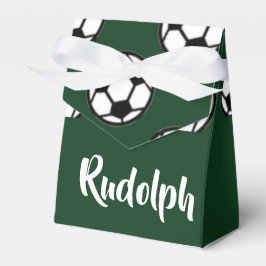 Caja Para Regalos Patrón verde de bolas de fútbol