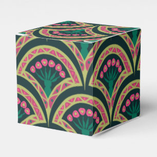 Caja Para Regalos patrón verde en forma de cáscara