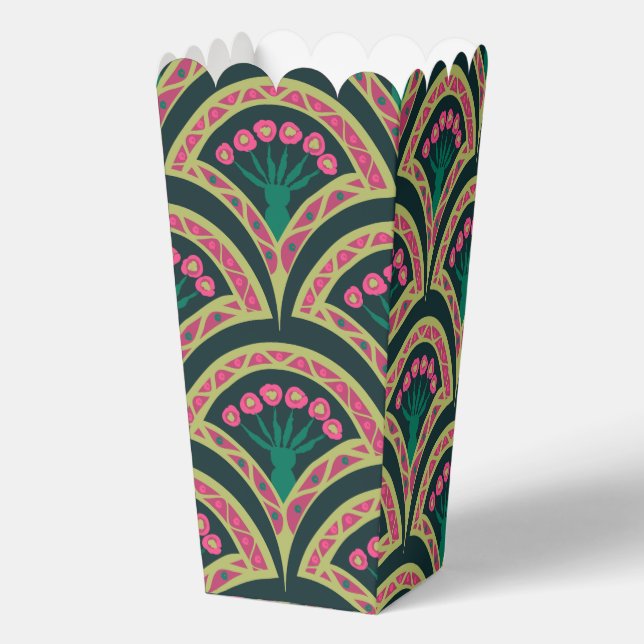 Caja Para Regalos patrón verde en forma de cáscara (Reverso )