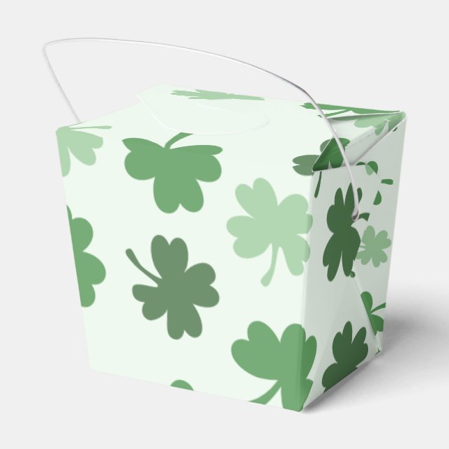 Caja Para Regalos Patrones de Shamrock verde Día de San Patricio (Reverso)