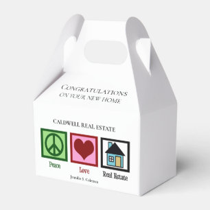 Caja Para Regalos Paz Amar Bienes Raíces Personalizado Calentamient
