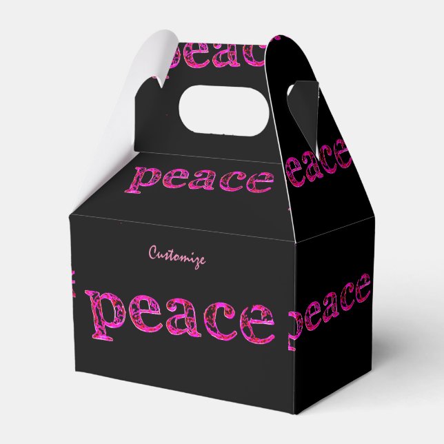 Caja Para Regalos paz rosa en negro (Front Side)