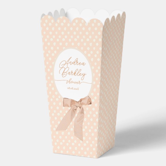Caja Para Regalos Peach Bow Baby Shower (Anverso)