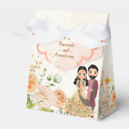 Caja Para Regalos Peach flowers pareja de novias hindúes linda perso