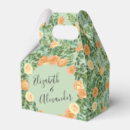 Caja Para Regalos Peach & Light Green Peony y Rosa Boda Floral