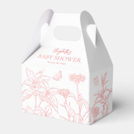 Caja Para Regalos Peach Pink Garden Chinoiserie Baby Shower