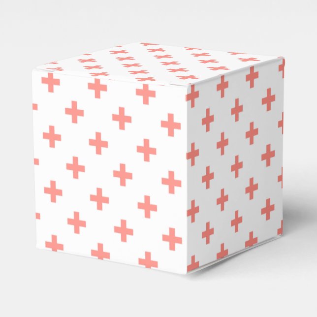 Caja Para Regalos Peach polka cruza sobre blanco (Costado Anverso)