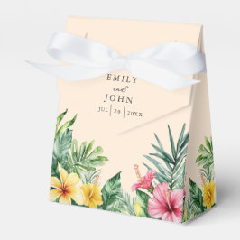 Caja Para Regalos Peach Watercolor Boda Floral Tropical