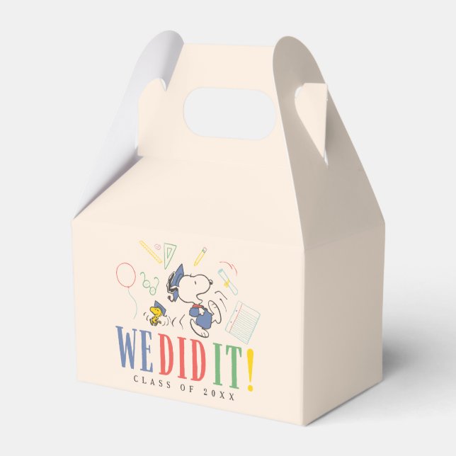 Caja Para Regalos Peanuts Snoopy Woodstock We Did It Graduation Cap (Front Side)