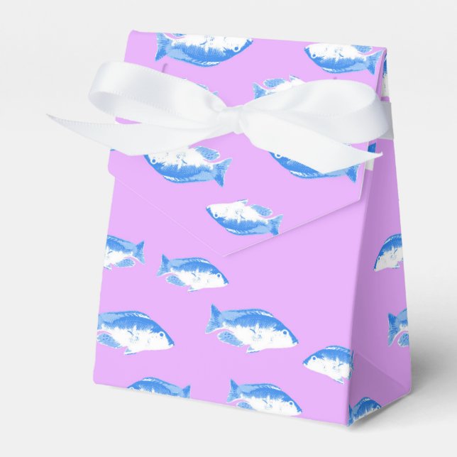 Caja Para Regalos Peces azules en lila (Front Side)