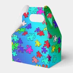 Caja Para Regalos Pedazos multicolores de los rompecabezas