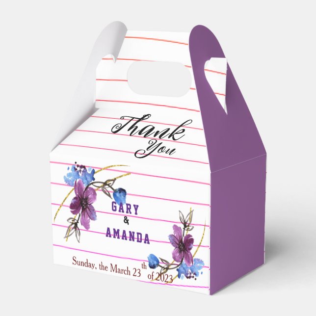 Caja Para Regalos Pegar desde morado (Reverso)