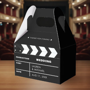 Caja Para Regalos Película de Cine Clap Board Boda Gracias