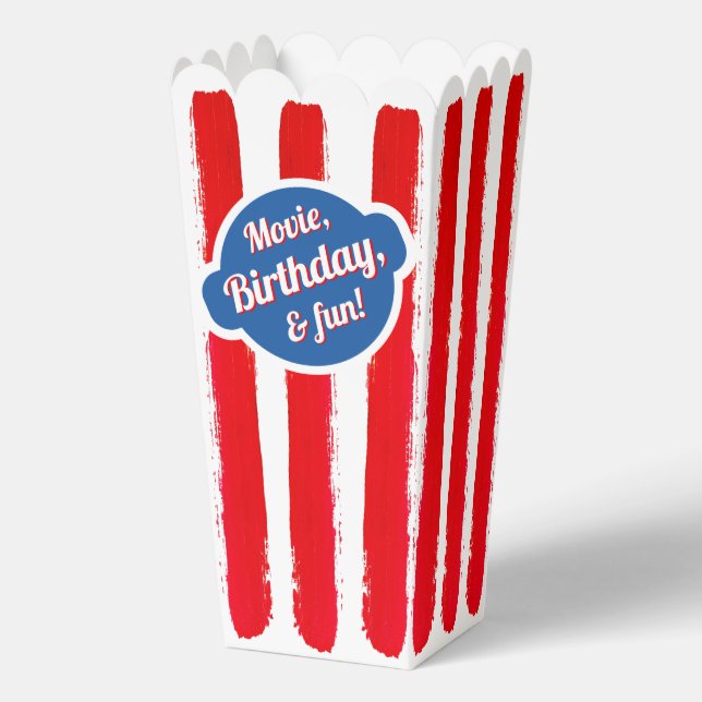 Caja Para Regalos Película Retro Red Blue White Stripe Popcorn Cinem (Anverso)