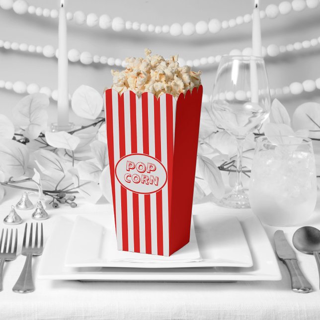 Caja Para Regalos Película Roja Y Blanca Tema Popcorn (Subido por el creador)