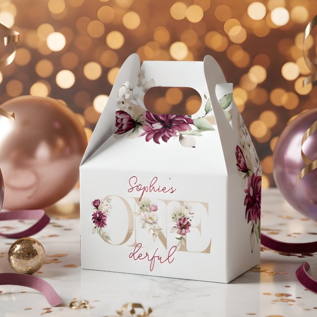 Caja Para Regalos peonatos rosados onemaravillosas acuarelas de cump (Subido por el creador)