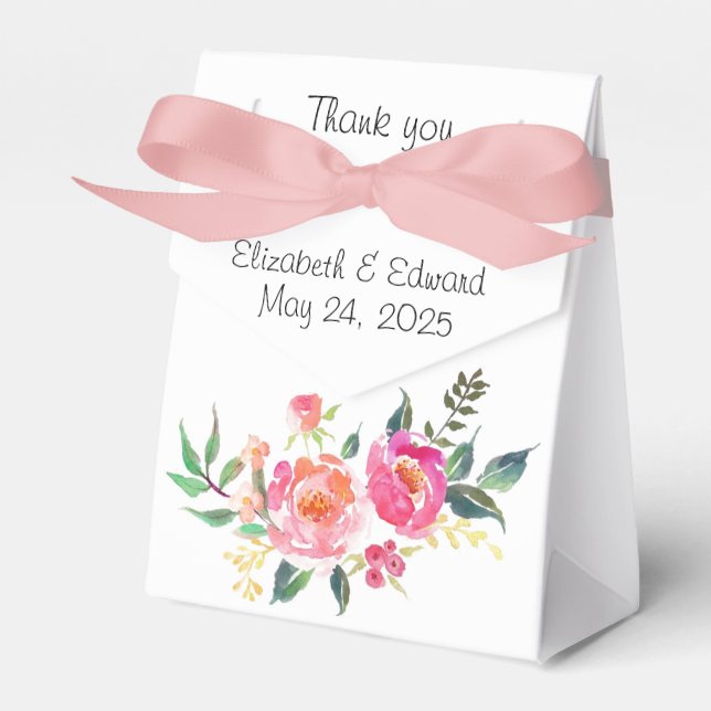 Caja Para Regalos Peonies gracias (Front Side)