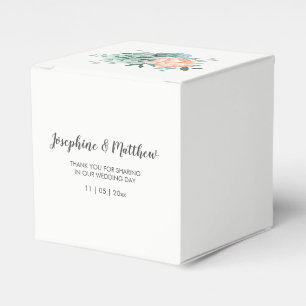 Caja Para Regalos Peony Succulent Floral Watercolor Boda