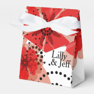 Caja Para Regalos Pepper Poppies negro blanco rojo
