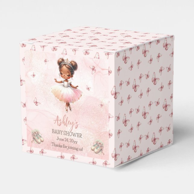 Caja Para Regalos Pequeña balerina rosada tutu Chica Baby Shower (Costado Anverso)