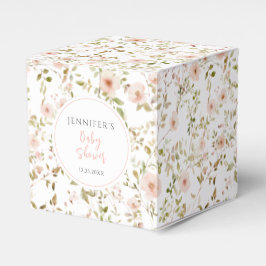 Caja Para Regalos Pequeña bebé de flor silvestre rosa pastel ducha