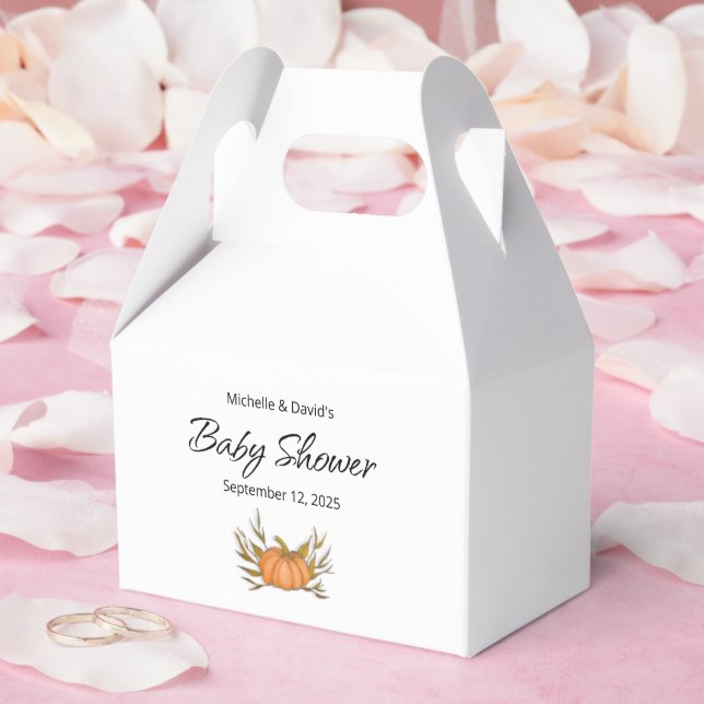 Caja Para Regalos Pequeña Caída de Calabaza Género Baby Shower Neutr (Boda)