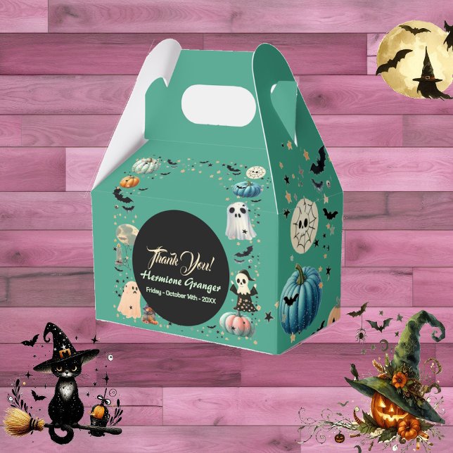 Caja Para Regalos Pequeña Calabaza fantasma BOO Spooktacular Baby Sh (Little BOO Ghost Pumpkin Spooktacular Baby Shower Favor Boxes)