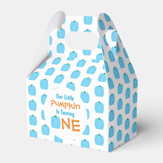 Caja Para Regalos Pequeña Calabaza Primer Cumpleaños (Front Side)