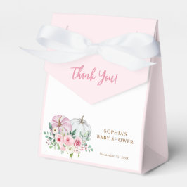 Caja Para Regalos Pequeña Calabaza Rosa Baby Shower Gracias