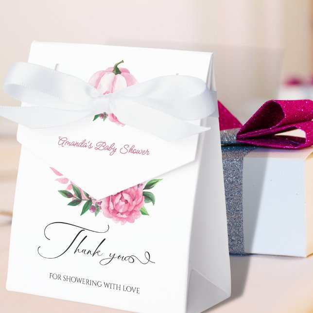 Caja Para Regalos Pequeña calabaza Rubor Rosado Rústico Baby Shower (Subido por el creador)