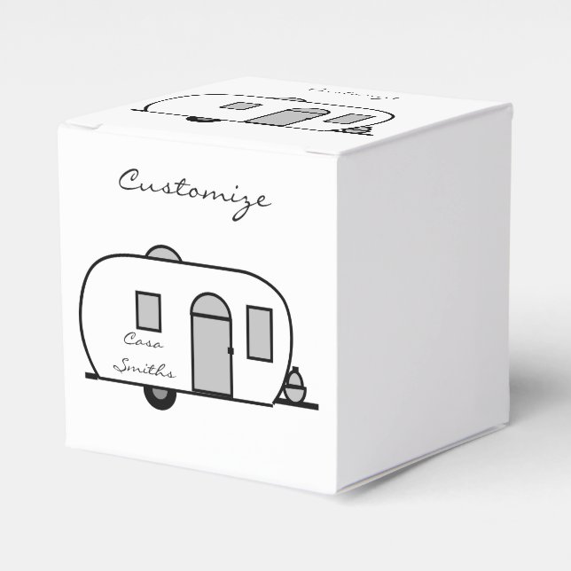 Caja Para Regalos Pequeña caravana gitana con redondeo personalizado (Costado Anverso)