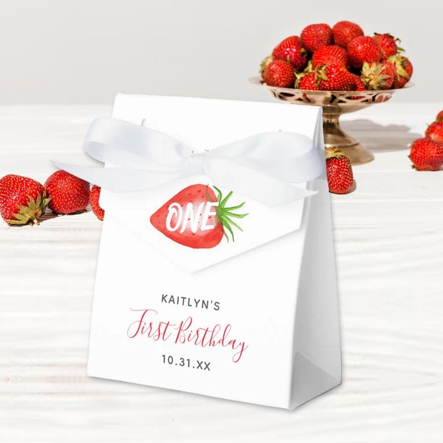 Caja Para Regalos Pequeña fresa dulce primer cumpleaños (Subido por el creador)