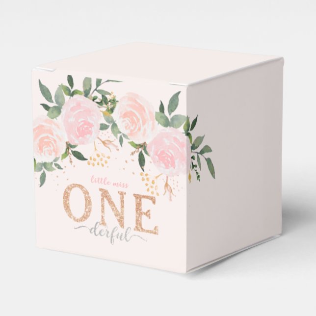 Caja Para Regalos Pequeña Miss Maravillosa Primer Cumpleaños (Costado Anverso)