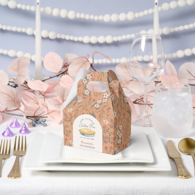 Caja Para Regalos Pequeña Naranja de Cutie Pie Floral Primer cumplea (Boda)