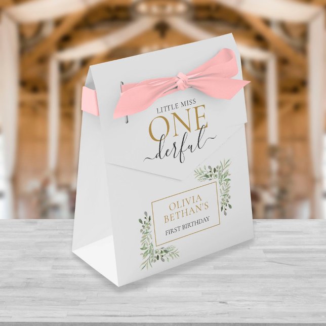 Caja Para Regalos Pequeña Señorita ONEderful Cumpleaños Elegante Fav (Subido por el creador)