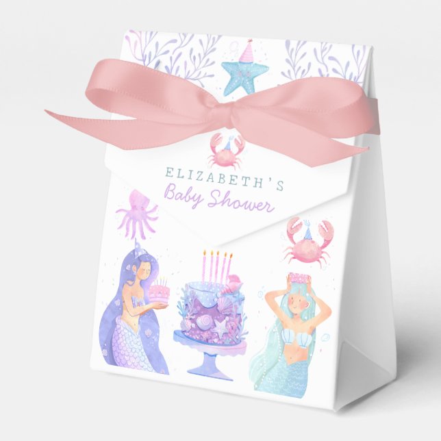 Caja Para Regalos Pequeña sirena mágica Baby Shower (Front Side)