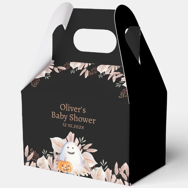Caja Para Regalos Pequeño Boo Elegante Boho Ghost Baby Shower (Anverso)