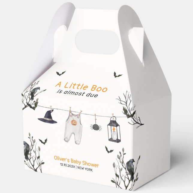 Caja Para Regalos Pequeño Boo Rústico Cuto Clothesline Baby Shower (Anverso)
