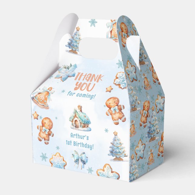 Caja Para Regalos Pequeño Cookie Boy Navidades 1er cumpleaños Gracia (Front Side)