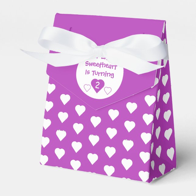 Caja Para Regalos Pequeño Corazón 2do Cumpleaños (Front Side)