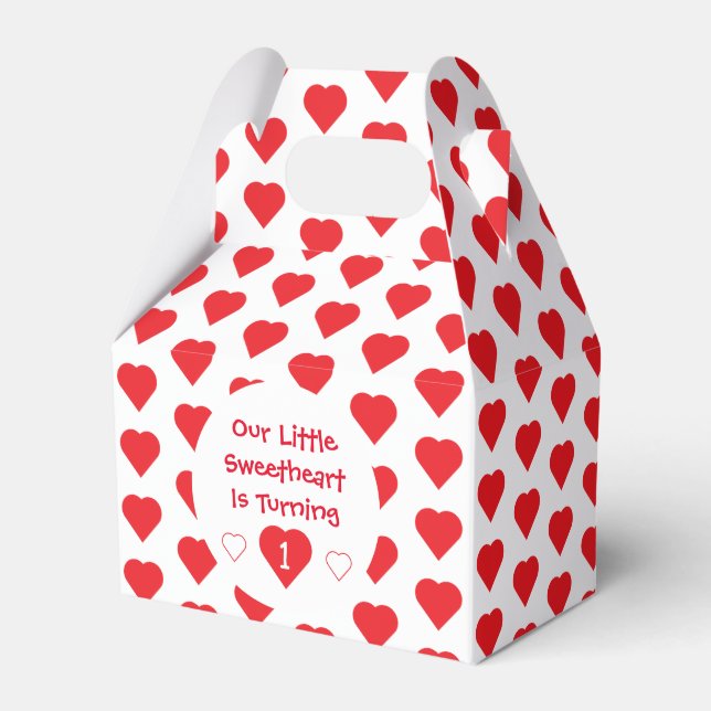 Caja Para Regalos Pequeño corazón primer cumpleaños (Front Side)