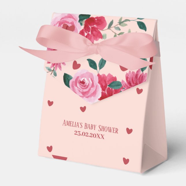 Caja Para Regalos Pequeño día de San Valentín chica de bebé ducha (Front Side)